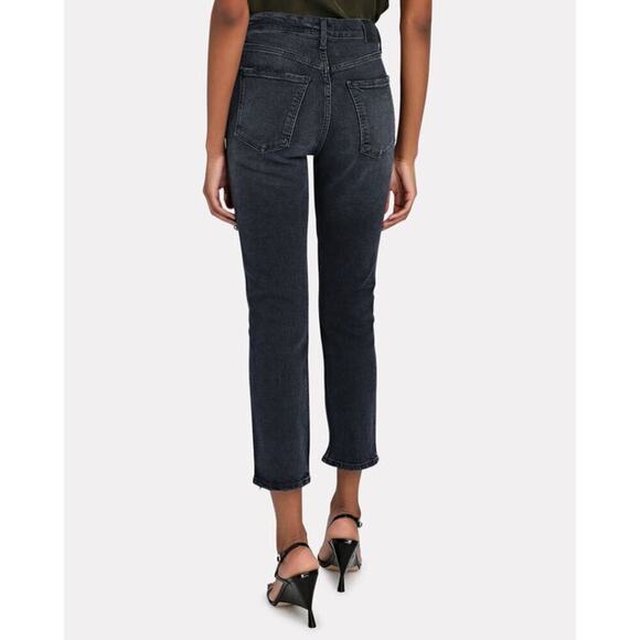 Citizens of Humanity Jolene Straight Jean Size 28 Distressed High Rise Dark Wash - Picture 3 of 15